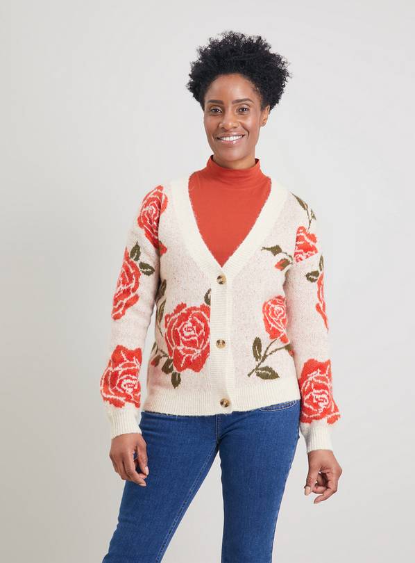 Buy Rose Intarsia Knit Statement Cardigan 22 Cardigans Argos